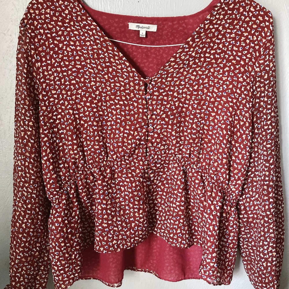 Madewell floral peplum top